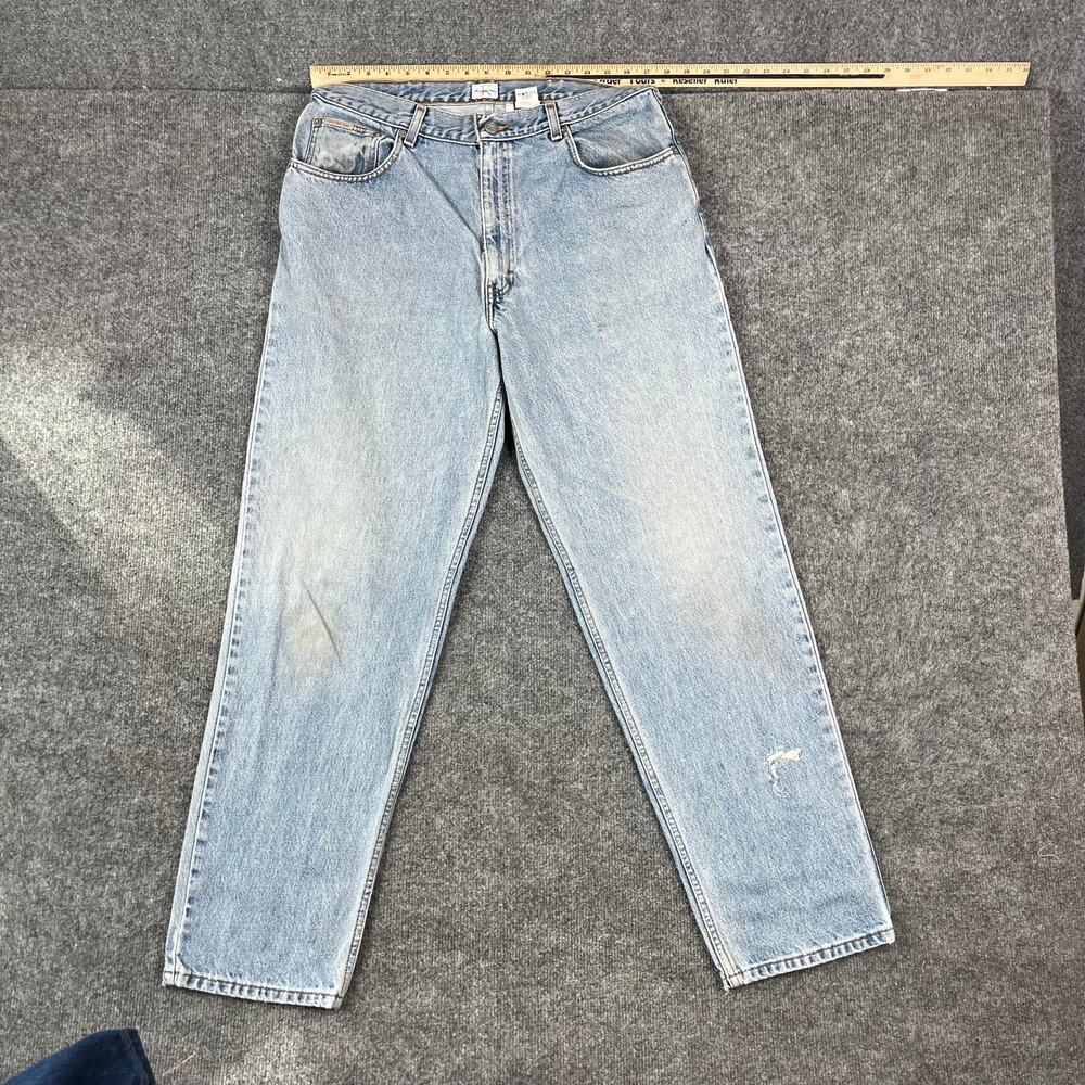 Vintage Calvin Klein‎ Jeans Mens Size 36x32 Light Wash Blue Straight Leg Denim